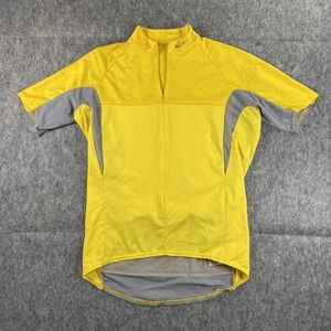 Vintage Nike Cycling Jersey‎ Dri Fit Men's Large Yellow Short Sleeve Kit Bike